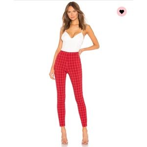 h:ours Darling Pant in Red & White S Revolve